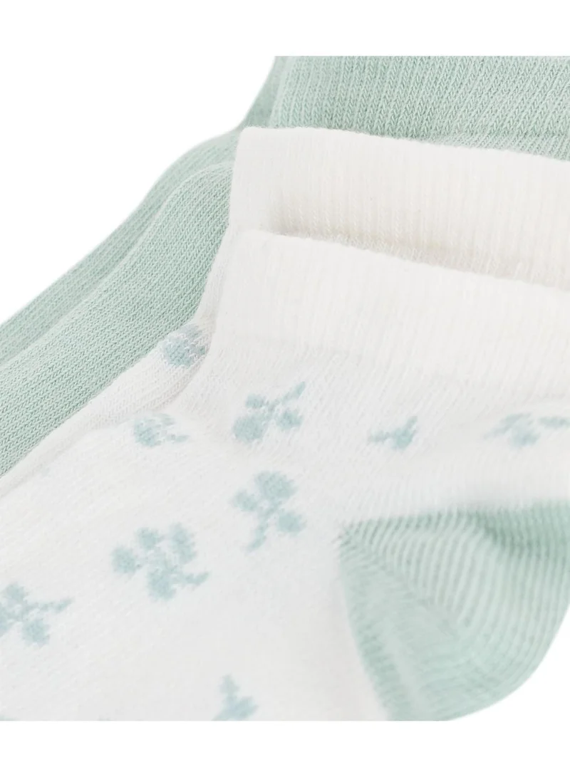 بيتي باتو Little girls' flower-print cotton socks - 2-Pack